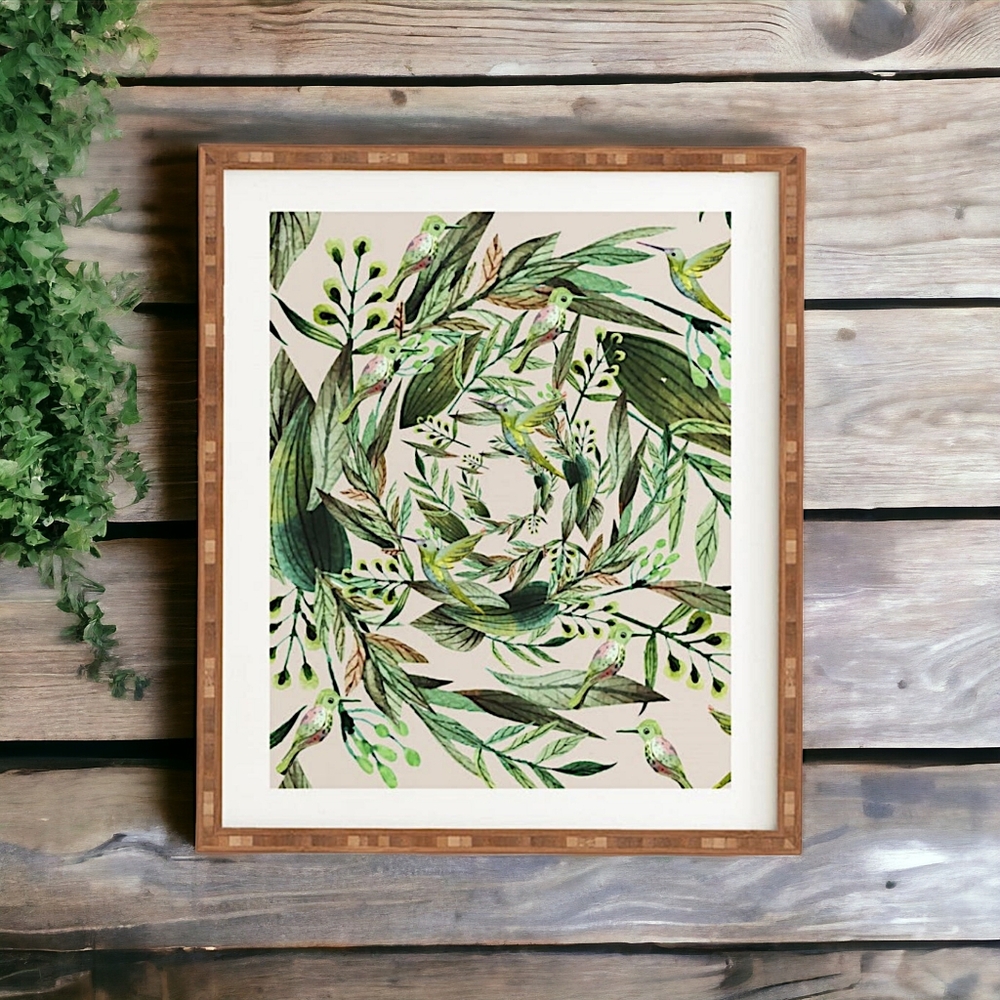 DENY DESIGNS Nature In Circles Framed Wall Art